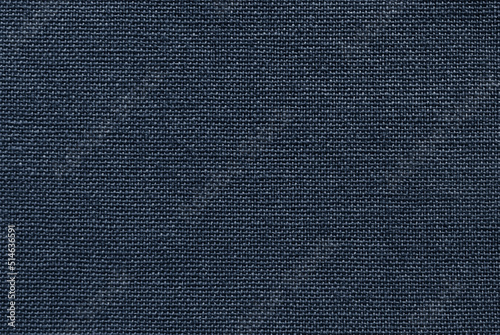 Dark blue cotton canvas fabric pattern close up as background