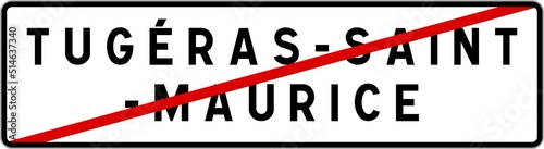 Panneau sortie ville agglomération Tugéras-Saint-Maurice / Town exit sign Tugéras-Saint-Maurice