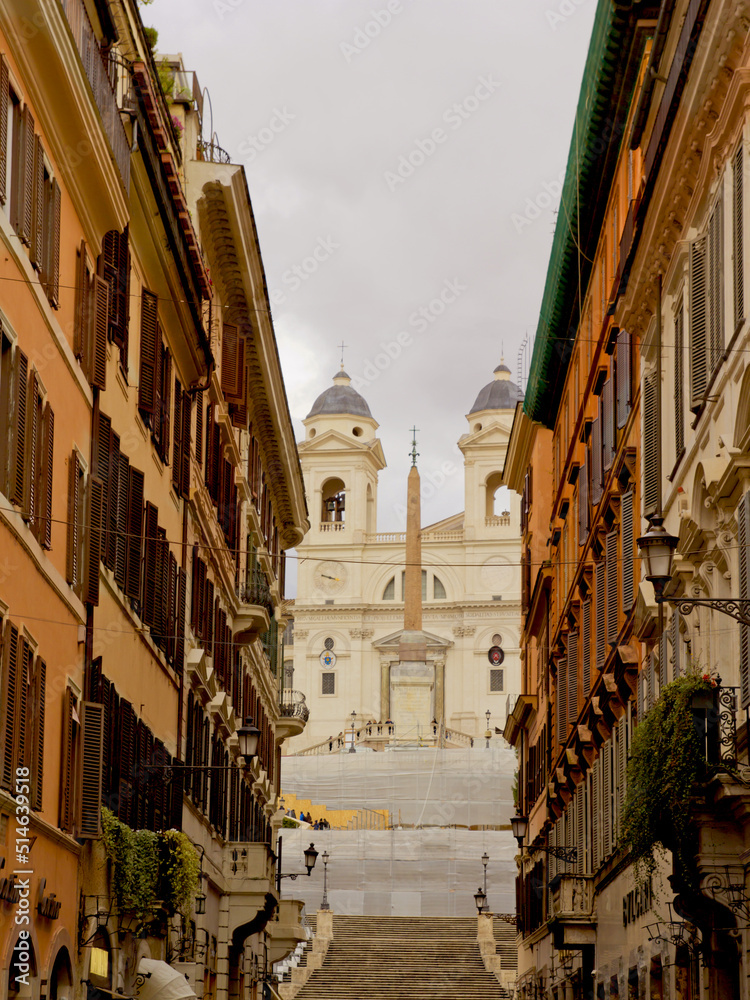 view of spanish steps in rome, italy