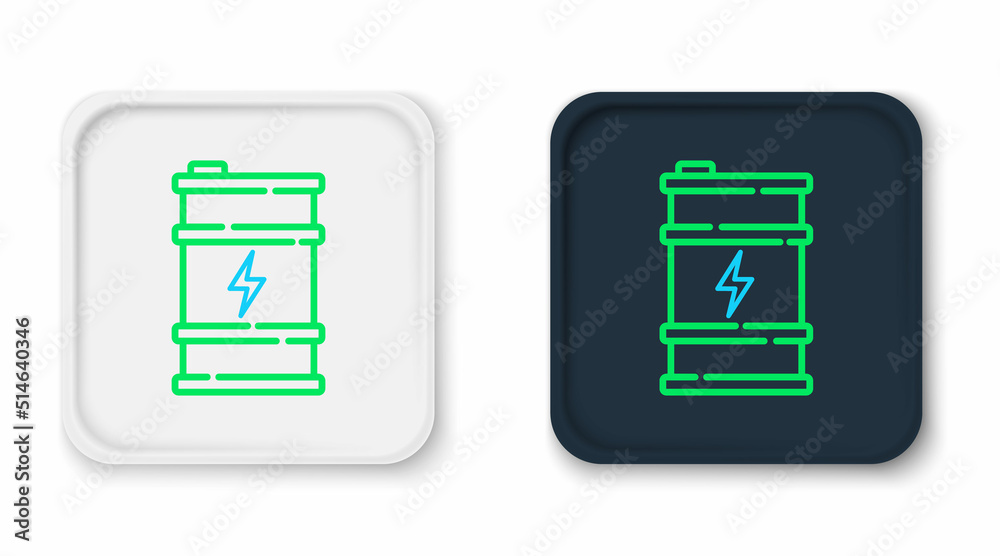 Line Bio fuel barrel icon isolated on white background. Eco bio and canister. Green environment and recycle. Colorful outline concept. Vector Line Bio fuel barrel icon isolated on white background. Eco bio and canister. Green environment and recycle. Colorful outline concept. Vector