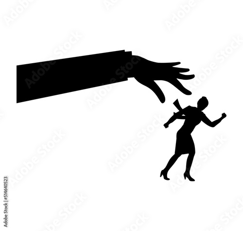 Man pointing out a hand on a girl bullying and harassing, woman insecure due to society questions, Fear, Insecurities, the man controlling woman, pressure, patriarchy photo