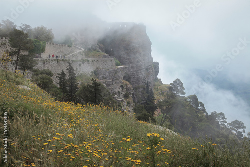 Erice, Trapani. Panorama verso il Castello di Venere tra le nubi
 photo