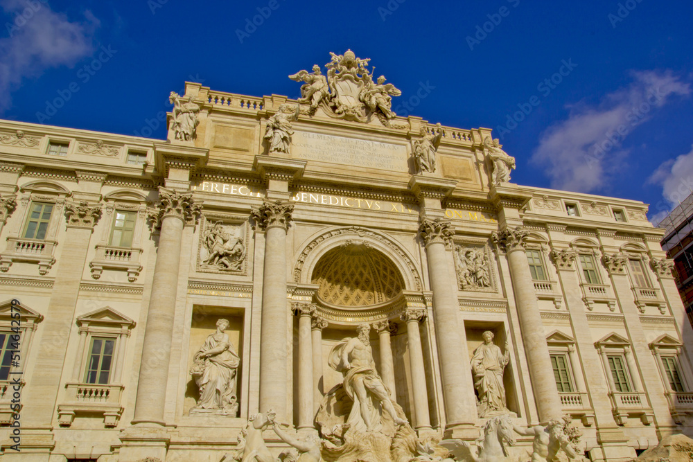 view of  fontana di trevi in rome, italy