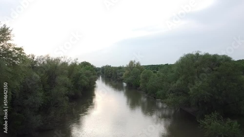 Long pan over river