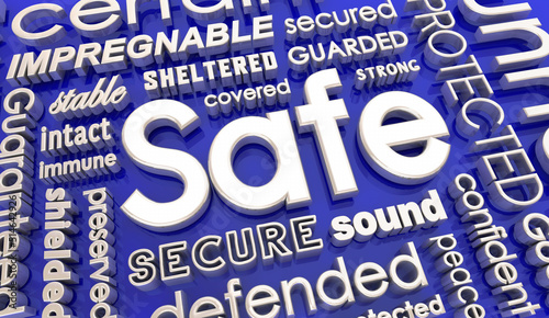 Safe Secure Protected Guaranteed Security Safety 3d Illustration