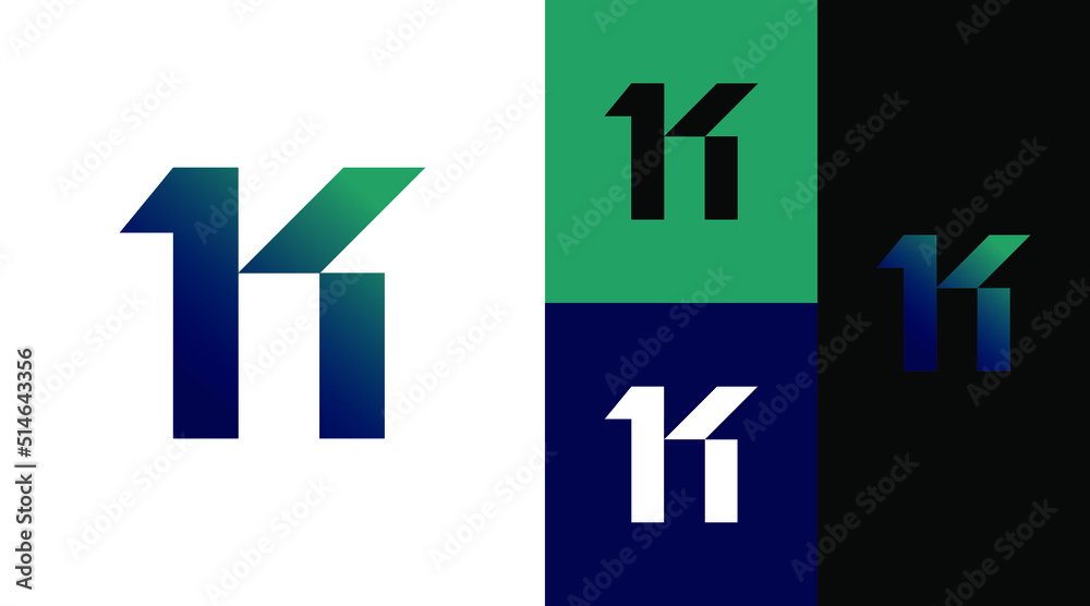 Obraz premium K Monogram Initial Letter Logo Design Concept