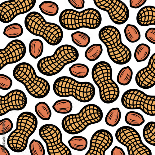Peanuts background set. Collection icon peanuts. Vector