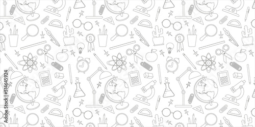 Simple pattern on a transparent background on the theme of , school, learning, education.