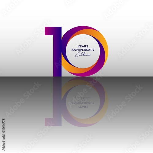 10 years anniversary celebration logo design template vector