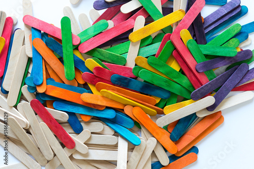 Canvas Print colorful wood sticks on paper