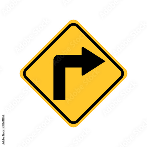Free Download Turn right traffic road sign. - GFXLoad