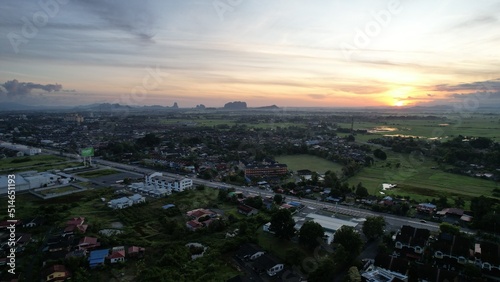 Perlis, Malaysia – June 29, 2022: The Beautiful Kangar City at Sunrise