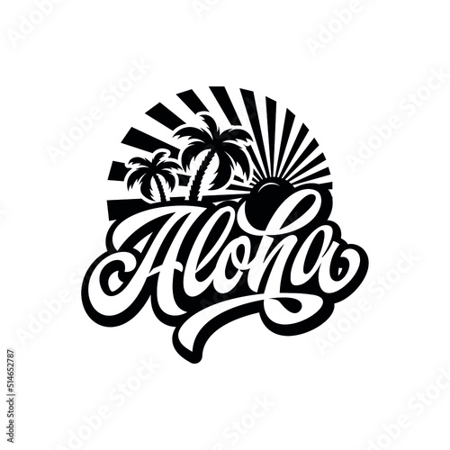 Aloha vector illustration for t-shirts and other uses photo