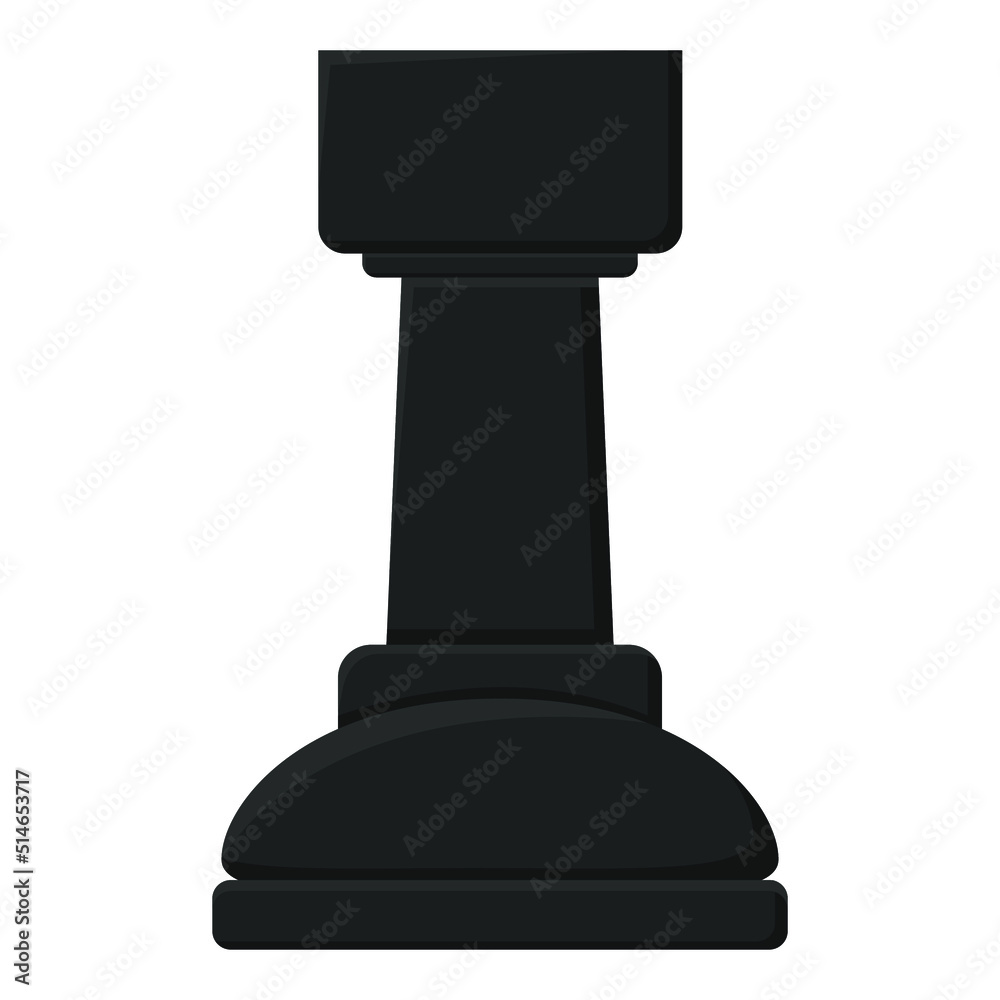 Chessmen. The black piece is a rook. Chess. Vector Chessmen. The black piece is a rook. Chess. Vector