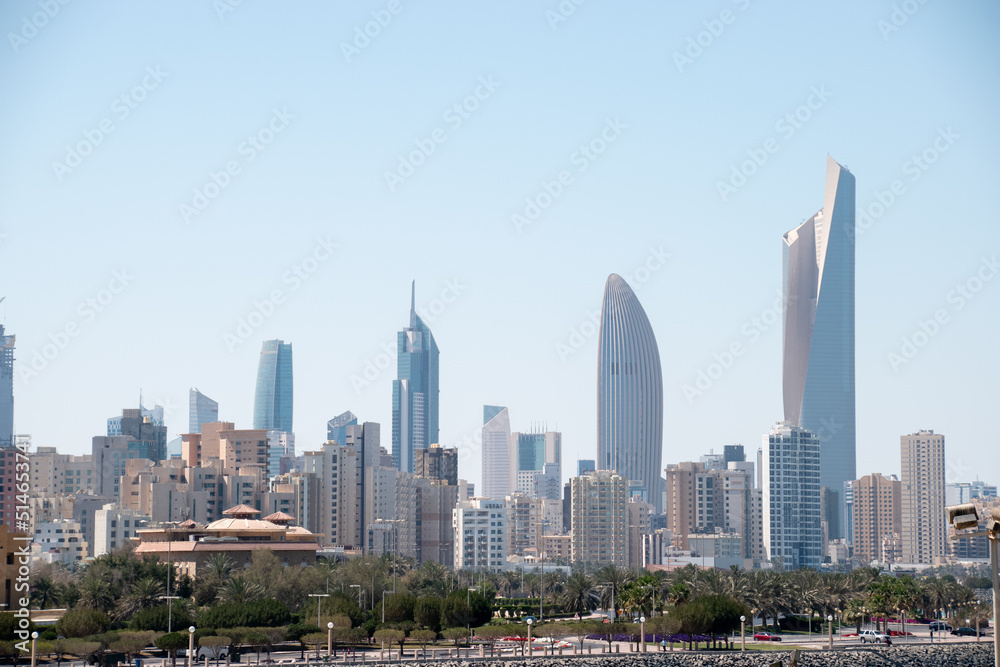 A panoramic view of the Kuwait City Skyline