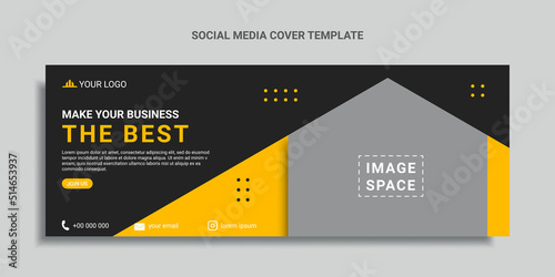 digital marketing social media cover flat design or web banner