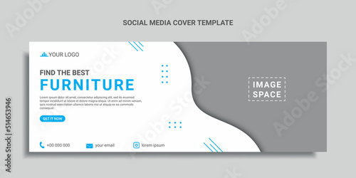 furniture social media cover flat design or web banner