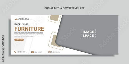furniture sale social media cover design or web banner