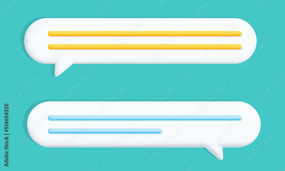 Vector 3d white notification chat bubble with stripes icon design Vector 3d white notification chat bubble with stripes icon design