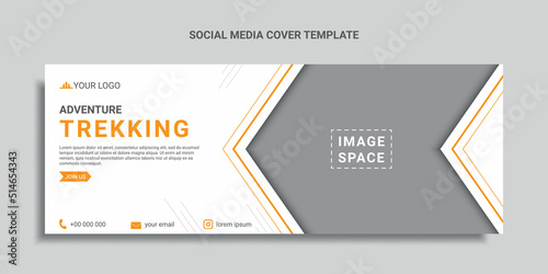adventure trekking social media cover design or web banner