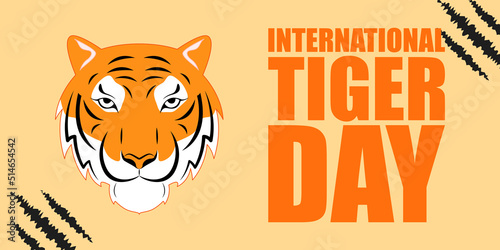 Fototapeta Naklejka Na Ścianę i Meble -  Vector illustration for International Tiger Day