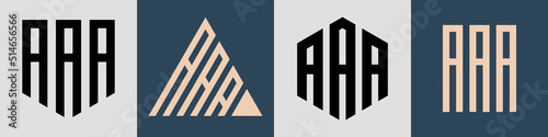 Creative simple Initial Letters AAA Logo Designs Bundle.