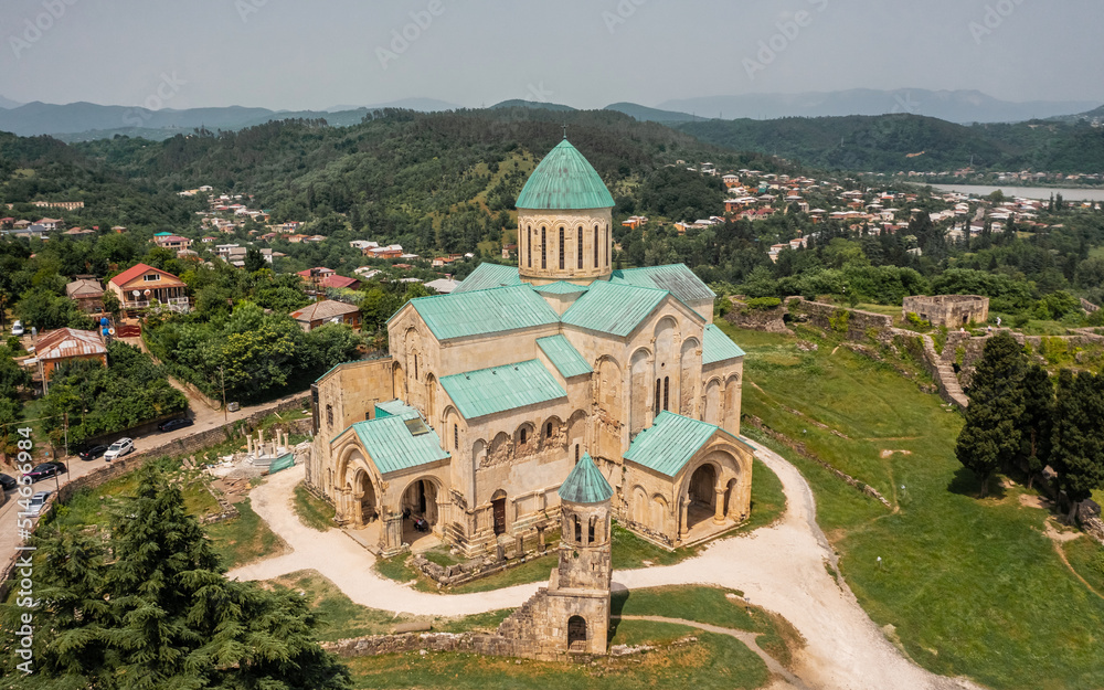 Aerial view of Bagrati Cathedral in Kutaisi