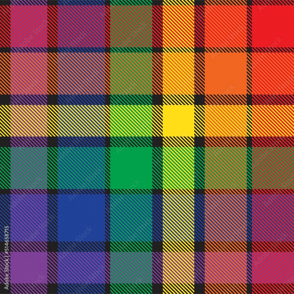 Rainbow Plaid Tartan Checkered Seamless Pattern Rainbow Plaid Tartan Checkered Seamless Pattern