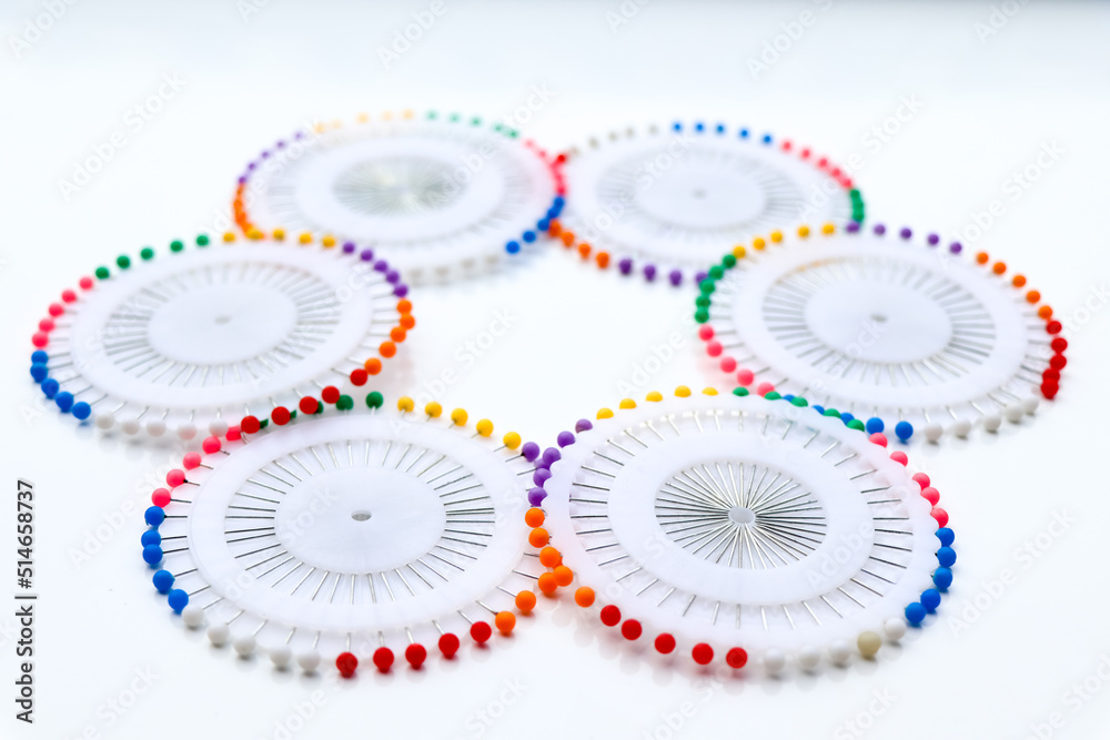 Pin on white background ,sewing equipment, textile tools Pin on white background ,sewing equipment, textile tools