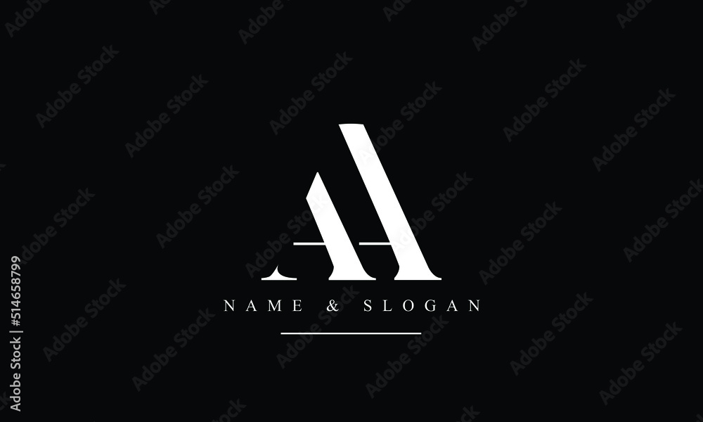 AA, A abstract letters logo monogram - obrazy, fototapety, plakaty 