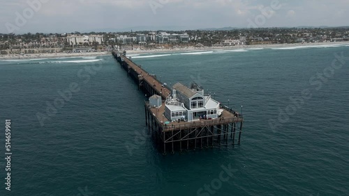 Oceanside California panoramic footage pier view