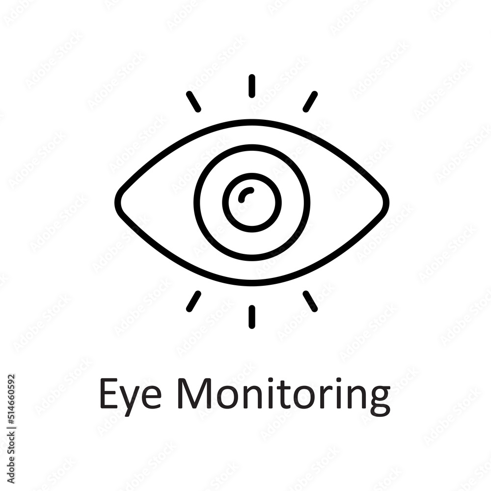 Eye Monitoring vector filled outline Icon Design illustration on White background. EPS 10 File Eye Monitoring vector filled outline Icon Design illustration on White background. EPS 10 File
