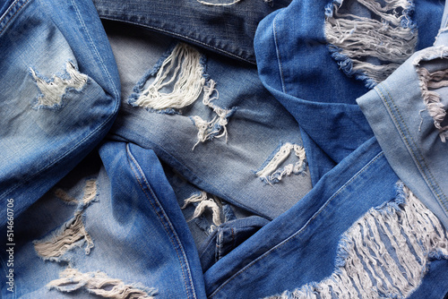 Photo Blue jeans denim background texture