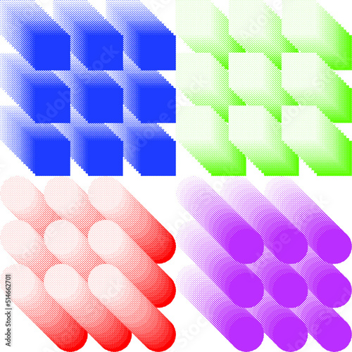 Aesthetic dotted design element. Bauhaus poster . Modern art .Abstract composition . Dots in perspective. Halftone dots texture effect .Contemporary vector design 