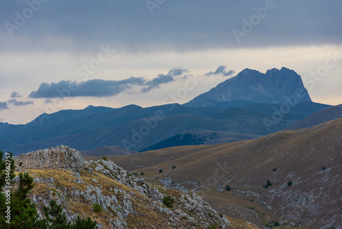 Amazing mountain landscape in Gran Sasso National Park, abruzzo, Italy