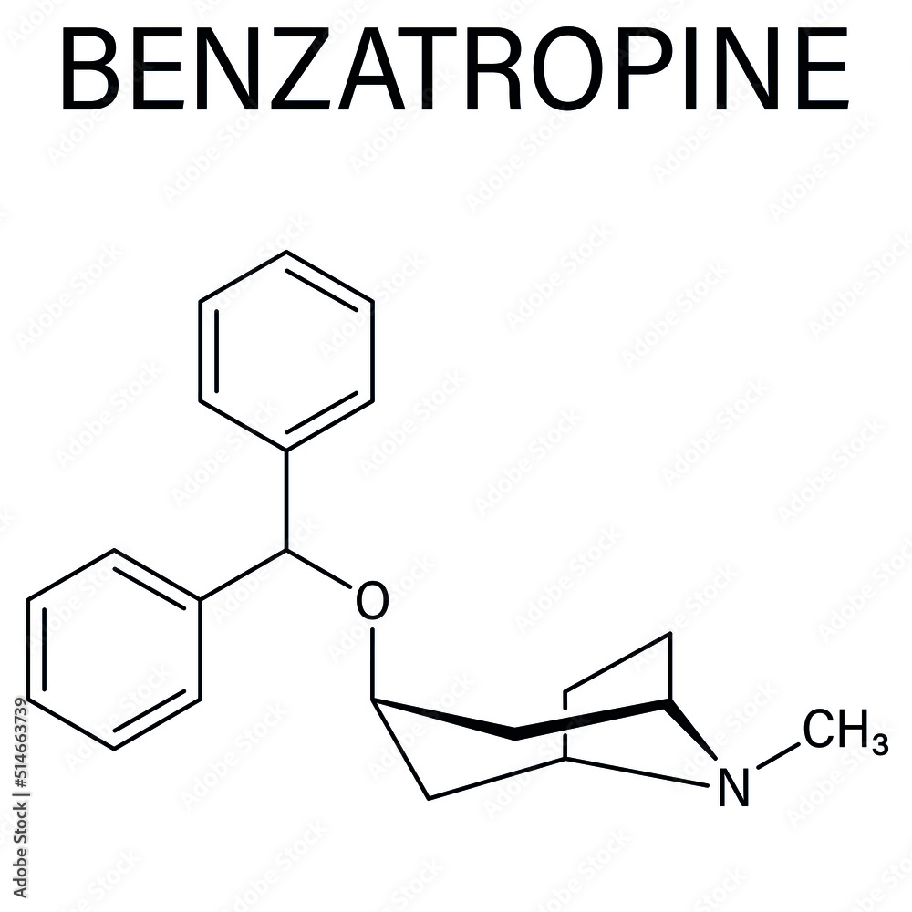 Skeletal formula of Benzatropine or benztropine anticholinergic drug Skeletal formula of Benzatropine or benztropine anticholinergic drug