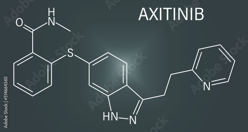 Skeletal formula of Axitinib cancer drug molecule.