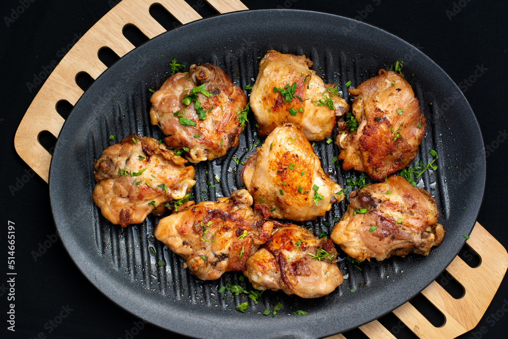 Grilled chicken on a grill pan Grilled chicken on a grill pan