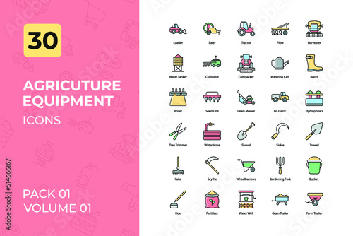 Agriculture & Farming icons Collection. Set contains such Icons as farmer, garden, natural, Farming, and more.