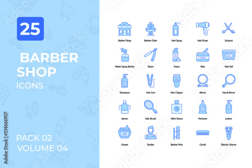 barbershop icons Collection. Set contains such Icons as hair, haircut, Saloon, Beauty saloon, and more.