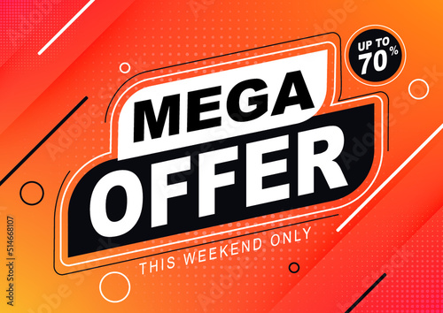 banner digital de mega offer descuentos