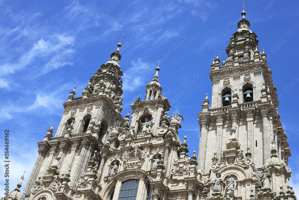 fachada de la catedral de Santiago de Compostela restaurada