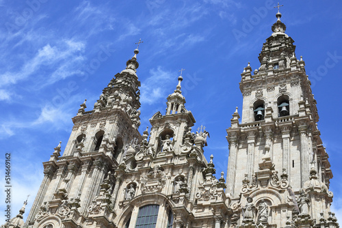 fachada de la catedral de Santiago de Compostela restaurada photo
