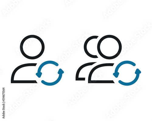 Synchronize user sign. Account profile with reload, refresh icon. Illustration vector