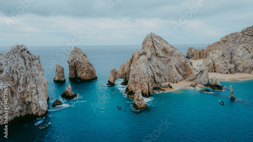 Los Arcos on a cloudy day in Cabo, San Lucas.
