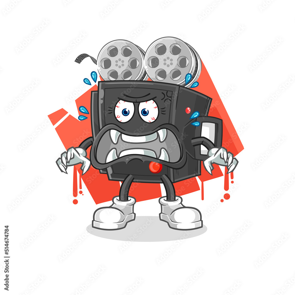 Fototapeta premium film camera monster vector. cartoon character