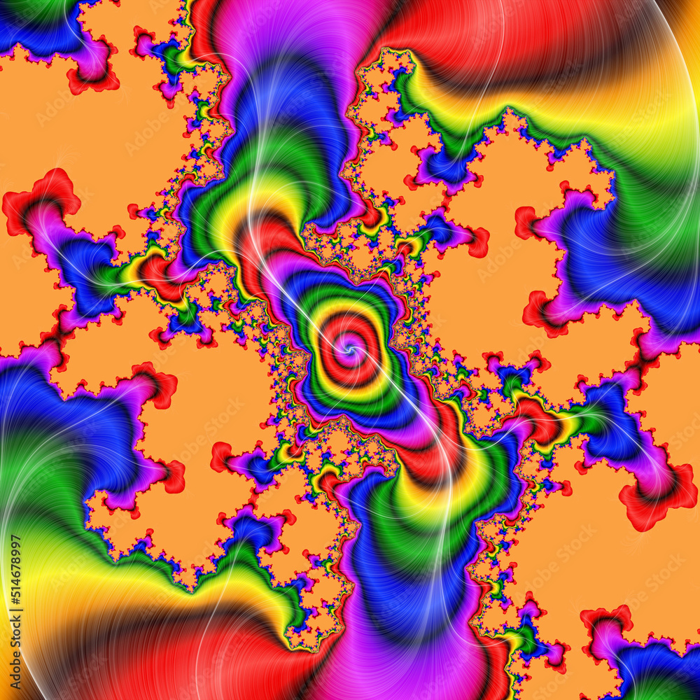 Fototapeta premium Colorful petals, abstract background with rainbow