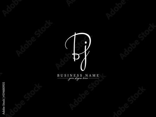 Initial BJ Signature Letter, Signature Bj jb Logo Icon Vector Image Design With Black Color Fashion Letter