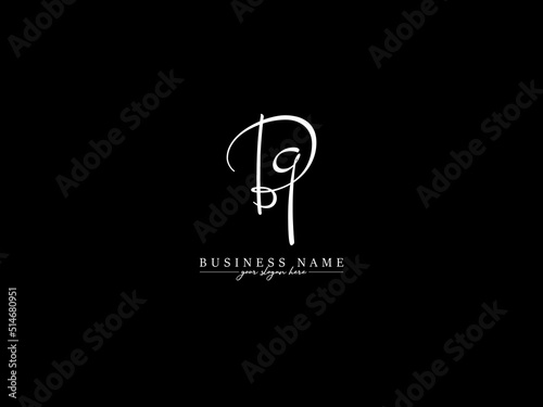 Initial BQ Signature Letter, Signature Bq qb Logo Icon Vector Image Design With Black Color Fashion Letter