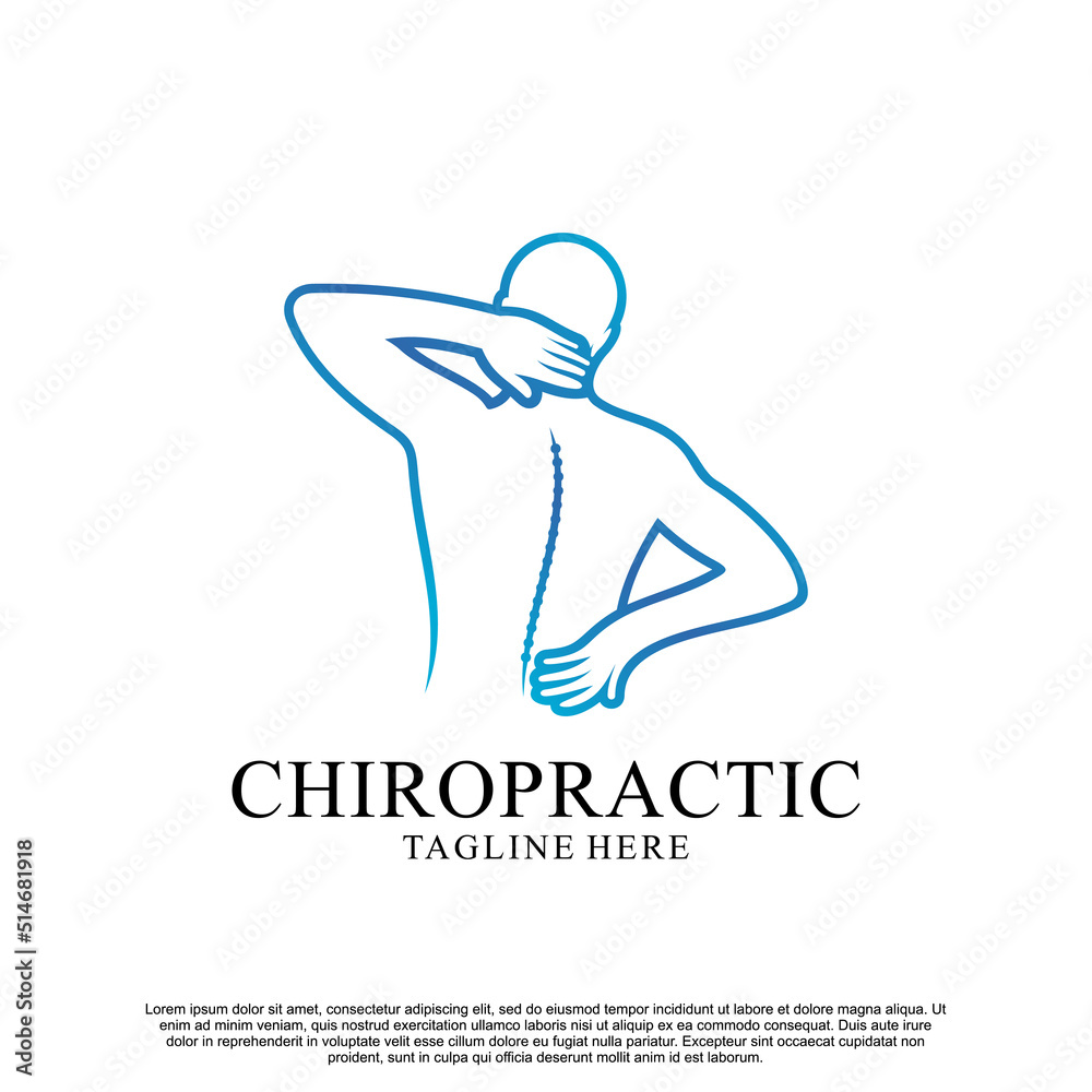 Chiropractic logo design Premium Vector
